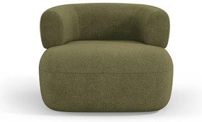 Fotoliu verde cu tapițerie din stofă bouclé Jenny – Micadoni Home