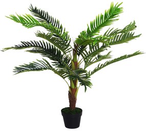 Outsunny Planta Artificiala Palmier Cycas Inaltime 123cm, Planta Artificiala cu Ghiveci Inclus, Decoratiune pentru Casa si Gradina