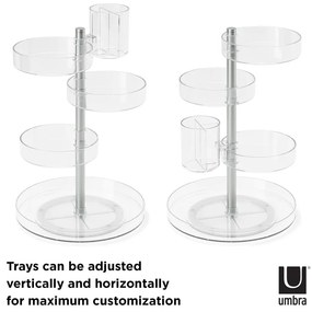 Organizator de baie pentru cosmetice/rotativ din plastic Pirouette – Umbra