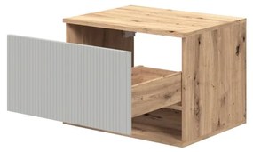 Dulap sub lavoar Pulcro 60 cm, crem / stejar artisan