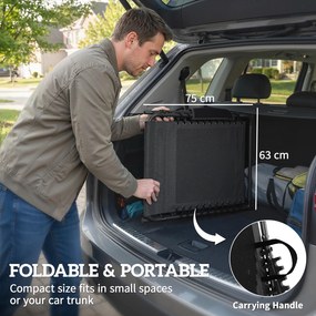 Outsunny Șezlong 5 poziții reglabil, cu copertină, pernă, suport pentru cap și buzunar lateral, 190x57x30cm, Gri închis | Aosom Romania