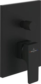 Baterie cada-dus incastrata Villeroy&Boch Architectura Square negru mat fara corp ingropat