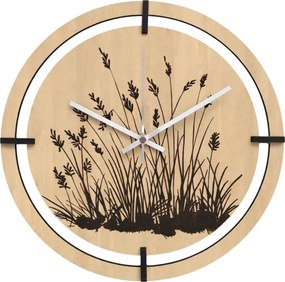 SENTOP | Ceas din lemn cu motiv floral | MARIN