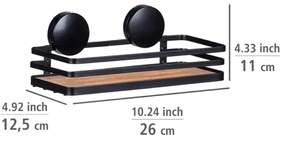WENKO 24979800-Poliță ALBA 26,5x12,5 cm negru/maro