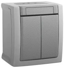 Comutator simplu IP54 Pacific Panasonic, PT, gri