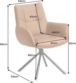 Set de 2 scaune pivotante SIGNATURE piele naturala coniac