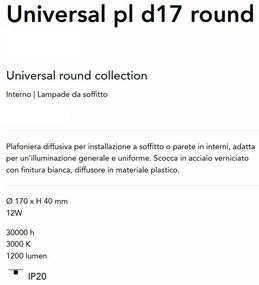 Plafoniera LED perete/tavan Universal pl d17 round 2700k