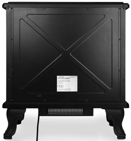 Deuba Semineu electric cu doua usi cu ventilator si foc NEGRU