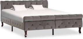 vidaXL Cadru de pat, gri, 140 x 200 cm, catifea