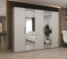 Dulap de haine 250 cm Mirabella 2 (Cașmir + Negru). 1126432