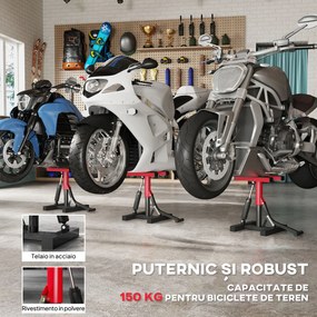 HOMCOM Cric Elevator Moto din Oțel, Capacitate 150 kg, Înălțime Reglabilă | Aosom Romania