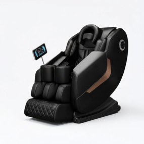 Fotoliu masaj GAIUS ULTRA PRO cu comanda vocala AI, Zero Gravity si incalzire lombara, Negru