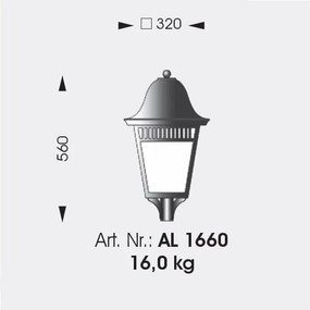 Stalp iluminat exterior din fier forjat, inaltime 78,5cm, AL 6838