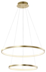 Lampă modernă suspendată cu inel auriu cu LED - Anella Duo