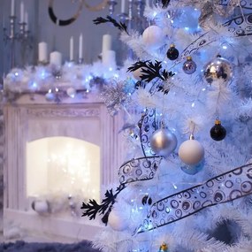 Brad de Crăciun feeric de culoare albă luxoasă 220 cm