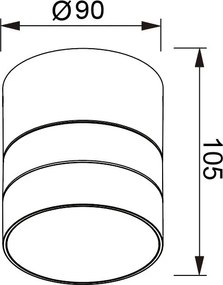 Aplica exterior cu spot GX53 directionabil IP65 SALER gri inchis