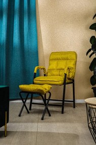 Fotoliu cu suport pentru picioare Yellow Perfetto