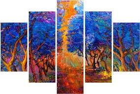 Tablou - Coroane de copac de toamnă, impresionism modern (150x105 cm)