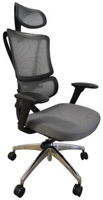 Ergodynamic Star Plus - Black Grey - Scaun de birou 4D, sezut translatie, suport lombar ajustabil 7 cm