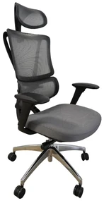 Ergodynamic Star Plus - Black Grey - Scaun de birou 4D, sezut translatie, suport lombar ajustabil 7 cm
