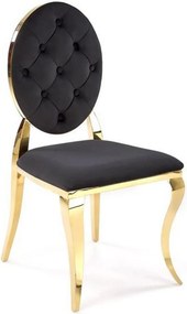 Scaun K556, negru/auriu, stofa catifelata/metal, 48x52x96 cm