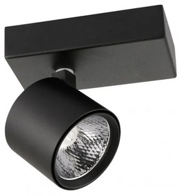 Spot aplicat modern negru rotund cu led Italux Boniva