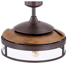 Ventilator LED de tavan CLASSIC FANAWAY 212925 3xE27/4W/230V maro + telecomandă