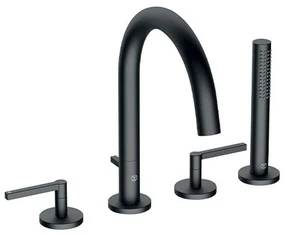 Baterie cada - dus Kludi Nova Fonte Puristic cu 4 piese negru mat