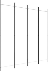 vidaXL Paravan de cameră cu 4 panouri, alb, 200x200 cm, textil