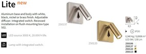 Aplica LED incastrabila LITE AP BIANCO 250106 IDL