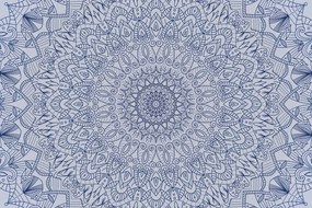 Tapet autoadeziv Mandala decorativă detaliată în culoarea albastră