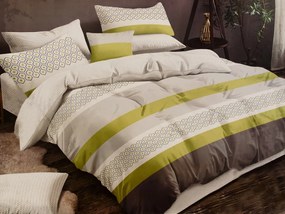Lenjerie de pat din bumbac alb GABRO + fata de perna 40 x 50 cm gratuit