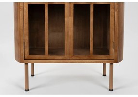 Vitrină în culoare naturală din lemn de arbore de cauciuc 80x140x38 cm Yaz – White Label