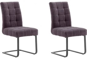Set 2 scaune tapitate cu stofa si picioare metalice, Salta Burgundy / Crom, l48xA64xH96 cm