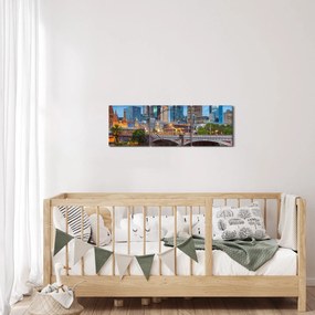 Tablou cu orașul Melbourne (cu ceas) (90x30 cm)