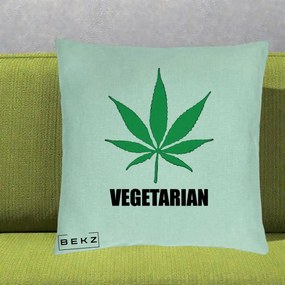 Perna Decorativa Vegetarian cu Frunza, 40x40 cm, Verde Menta, Husa Detasabila, Perna Inclusa, BEKZ®