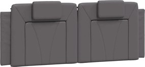 vidaXL Pernă pentru tăblie pat, Viana, gri, 140 cm, piele artificială