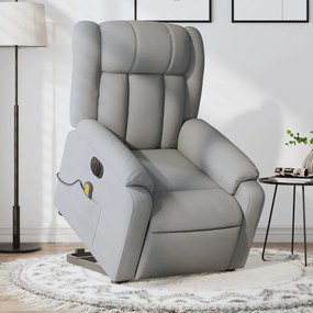 vidaXL Fotoliu electric masaj rabatabil cu ridicare, gri închis textil