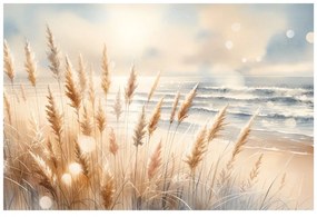 Tablou iarbă de pampas pe plajă