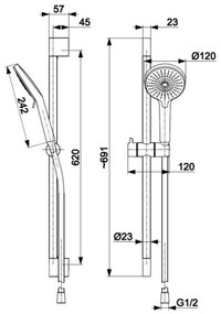 Set de duș KFA Armatura 841-345-00 OTAVA alamă