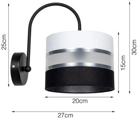 Aplică CORAL 1xE27/60W/230V neagră/albă