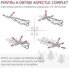 Brad de Craciun cu zapada artificiala190cm, Brad verde cu baza detasabila, decoratiune de Craciun, verde HOMCOM | Aosom Romania