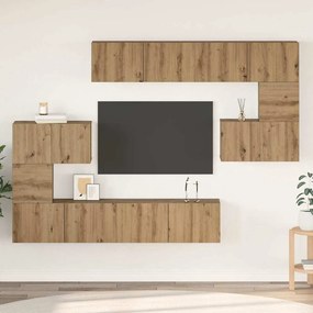 vidaXL Set comodă TV Altele 8 pcs stejar artizanal 80 x 30 x 30 cm