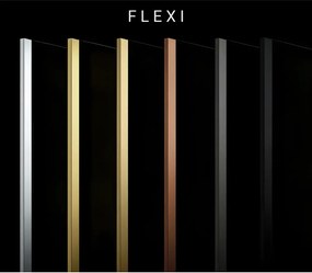 Paravan de dus fumuriu Rea Flexi Brown 120 cm cupru periat