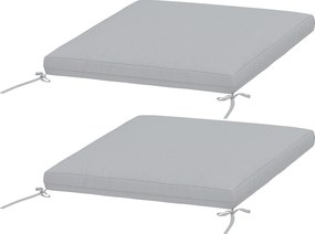 Outsunny Set de 2 perne pentru scaune de grădină, perne rotunde 50 x 50 cm, spumă cu densitate înaltă, antiderapante 50x50 cm gri | Aosom Romania