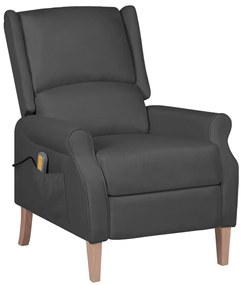 329269 vidaXL Fotoliu de masaj rabatabil, gri închis, material textil