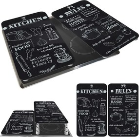 Protecții de aragaz 2 buc. din sticlă temperată 52x30 cm Kitchen Rules – Maximex