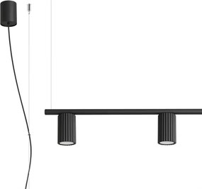 Sollux SL.2712 - Lustru suspendat pe cablu KARBON 4xGU10/10W/230V negru