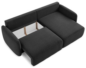 Colțar negru extensibil/cu spațiu de depozitare (cu colț pe partea dreaptă) Kalena – Makamii