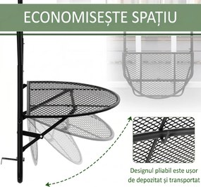 Outsunny Masă de Balcon Suspendată, Măsuță Metalică Pliabilă, Ideală pentru Spații Mici, Neagră | Aosom Romania